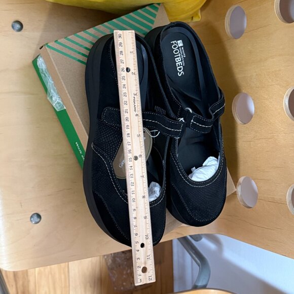 New White Mountain Women's Mary Jane Clog Slide Shoes Black Leather Size 9.5 M - Picture 7 of 16